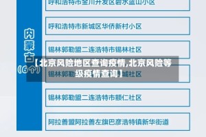 【北京风险地区查询疫情,北京风险等级疫情查询】