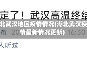 湖北武汉地区疫情情况(湖北武汉疫情最新情况更新)