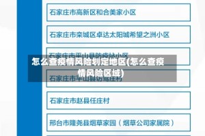 怎么查疫情风险划定地区(怎么查疫情风险区域)
