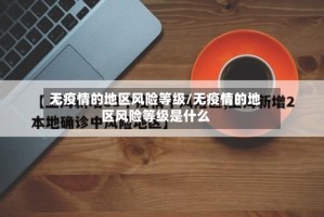 无疫情的地区风险等级/无疫情的地区风险等级是什么