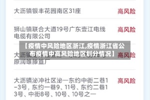 【疫情中风险地区浙江,疫情浙江省公布疫情中高风险地区划分情况】