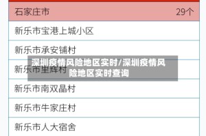 深圳疫情风险地区实时/深圳疫情风险地区实时查询