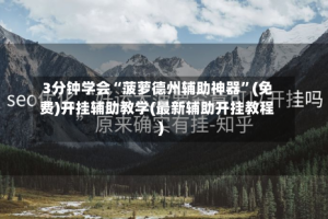 3分钟学会“菠萝德州辅助神器”(免费)开挂辅助教学(最新辅助开挂教程)