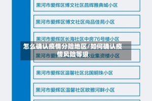怎么确认疫情分险地区/如何确认疫情风险等级