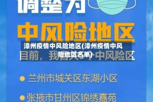 漳州疫情中风险地区(漳州疫情中风险地区名单)