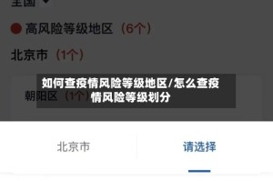 如何查疫情风险等级地区/怎么查疫情风险等级划分