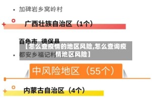 【怎么查疫情的地区风险,怎么查询疫情地区风险】