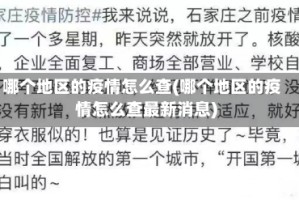 哪个地区的疫情怎么查(哪个地区的疫情怎么查最新消息)