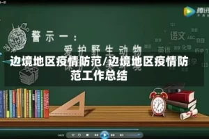 边境地区疫情防范/边境地区疫情防范工作总结