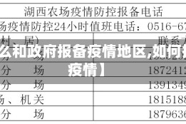 【怎么和政府报备疫情地区,如何报备疫情】