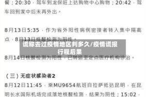 谎称去过疫情地区判多久/疫情谎报行程后果