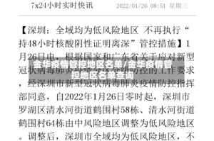 金华疫情管控地区名单/金华疫情管控地区名单查询