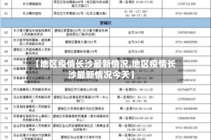 【地区疫情长沙最新情况,地区疫情长沙最新情况今天】
