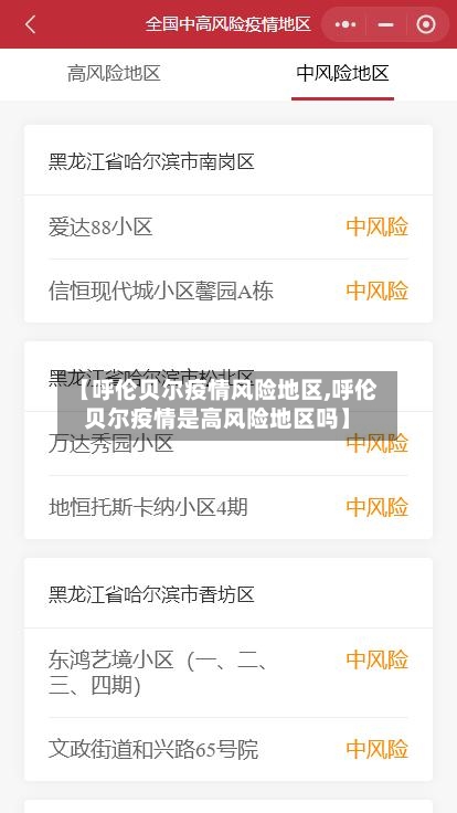 【呼伦贝尔疫情风险地区,呼伦贝尔疫情是高风险地区吗】-第1张图片