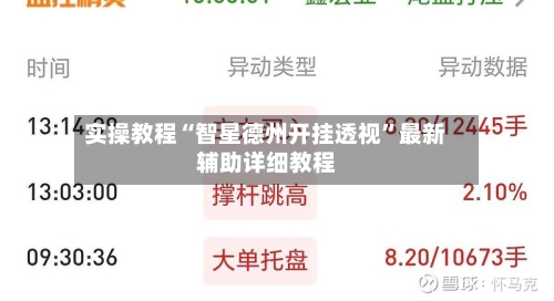 实操教程“智星德州开挂透视”最新辅助详细教程-第1张图片