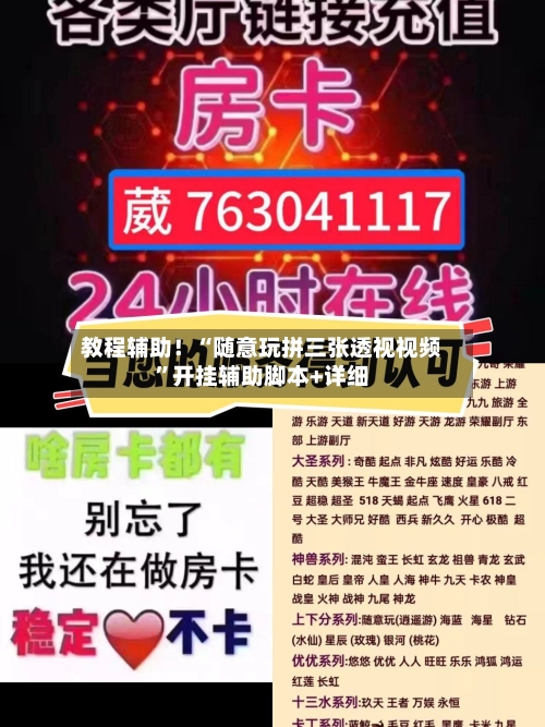 教程辅助！“随意玩拼三张透视视频	”开挂辅助脚本+详细-第2张图片