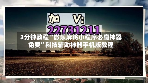 3分钟教程“微乐麻将小程序必赢神器免费	”科技辅助神器手机版教程-第2张图片