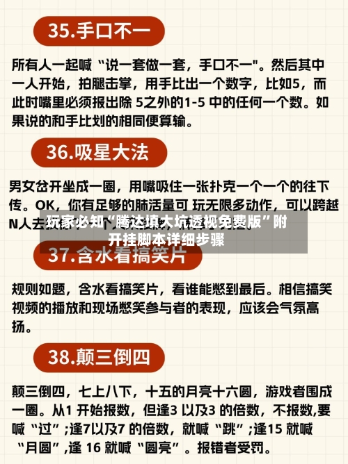 玩家必知“腾达填大坑透视免费版”附开挂脚本详细步骤-第3张图片