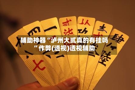 辅助神器“泸州大贰真的有挂吗”作弊(透视)透视辅助-第2张图片