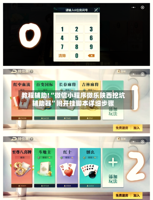 教程辅助!“微信小程序微乐陕西挖坑辅助器”附开挂脚本详细步骤-第1张图片