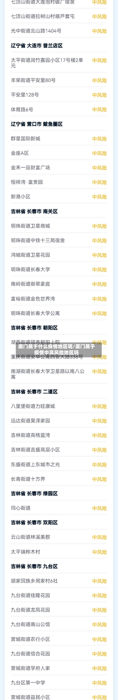 厦门属于什么疫情地区呢/厦门属于疫情中高风险地区吗-第3张图片