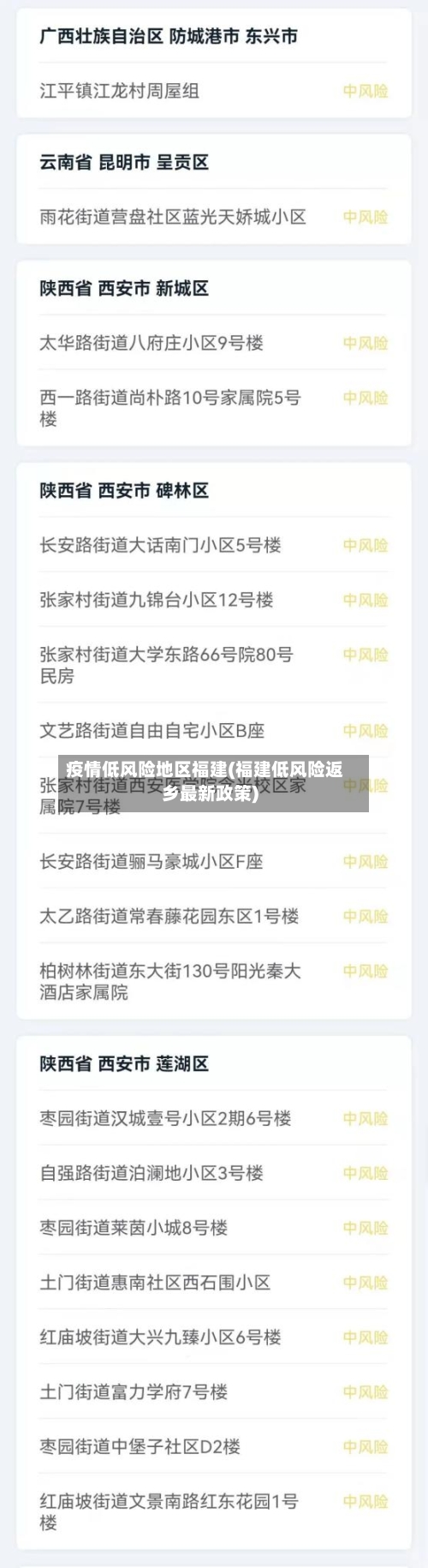 疫情低风险地区福建(福建低风险返乡最新政策)-第1张图片